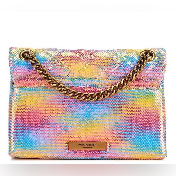 NWT Kurt Geiger London Kensington Mini Rainbow Sequin Eye Crossbody Bag - Picture 6 of 8